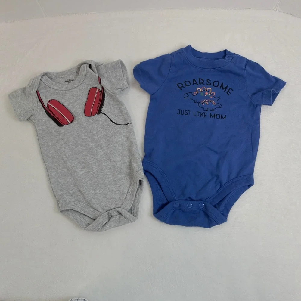 Gerber Gymboree Baby Bodysuit Lot 10pc Kids 0-3M Multi Excellent Dino Stripes